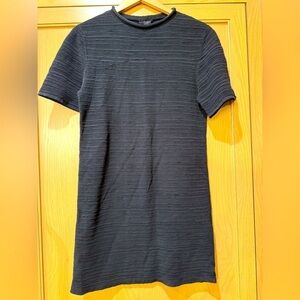 COS Rolled Neck Short Sleeve Cotton Ribbed Dress / xsmall